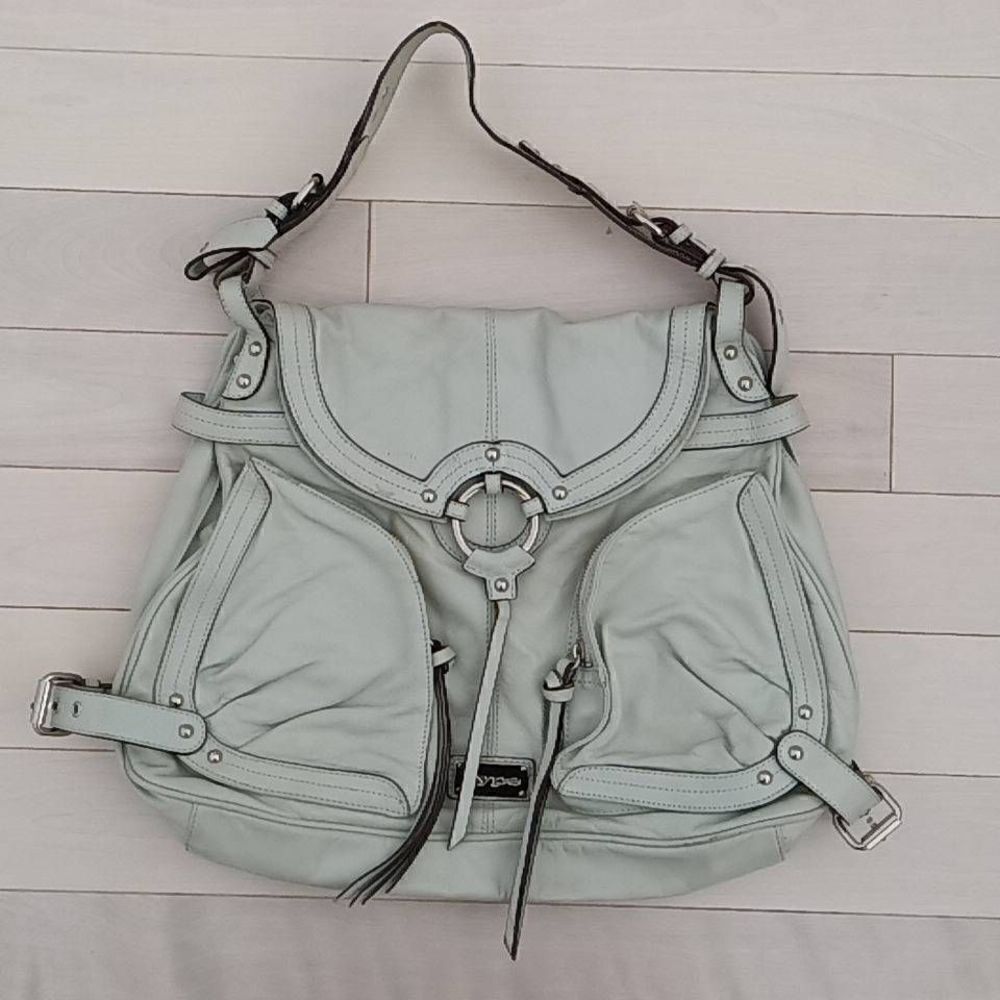 Hype Women's Buckle Closures Silver-tone Hardware Flap Shoulder Bag Green